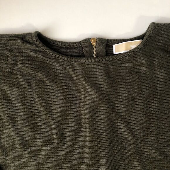Michael Kors Women’s Knit Sweater Hunter Green Back Zipper Tag Size Medium - Picture 9 of 13
